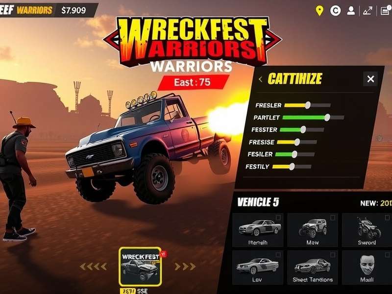 Wreckfest Warriors vehicle customization screen
